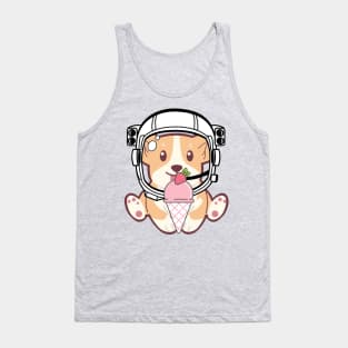 Space Corgi and his tasty ice cream - The Cool Astronaut Puppy! Tank Top